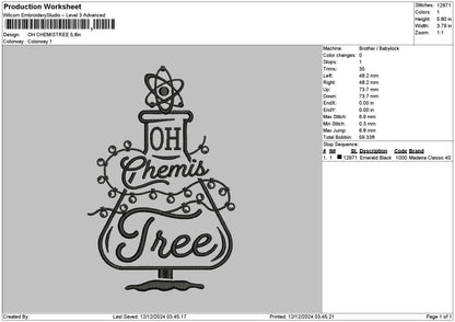 Tree Xmas 03 Embroidery File 6 sizes