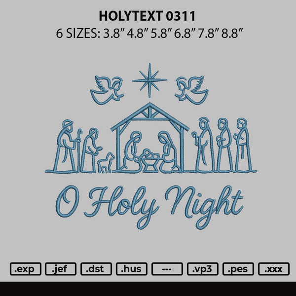 Holytext 0311 Embroidery File 6 sizes