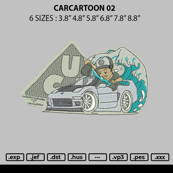 Carcartoon 02 Embroidery File 6 sizes