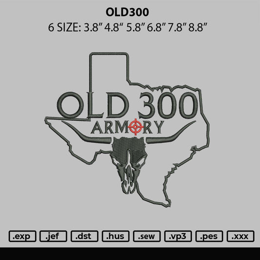 Old300 Embroidery File 6 sizes