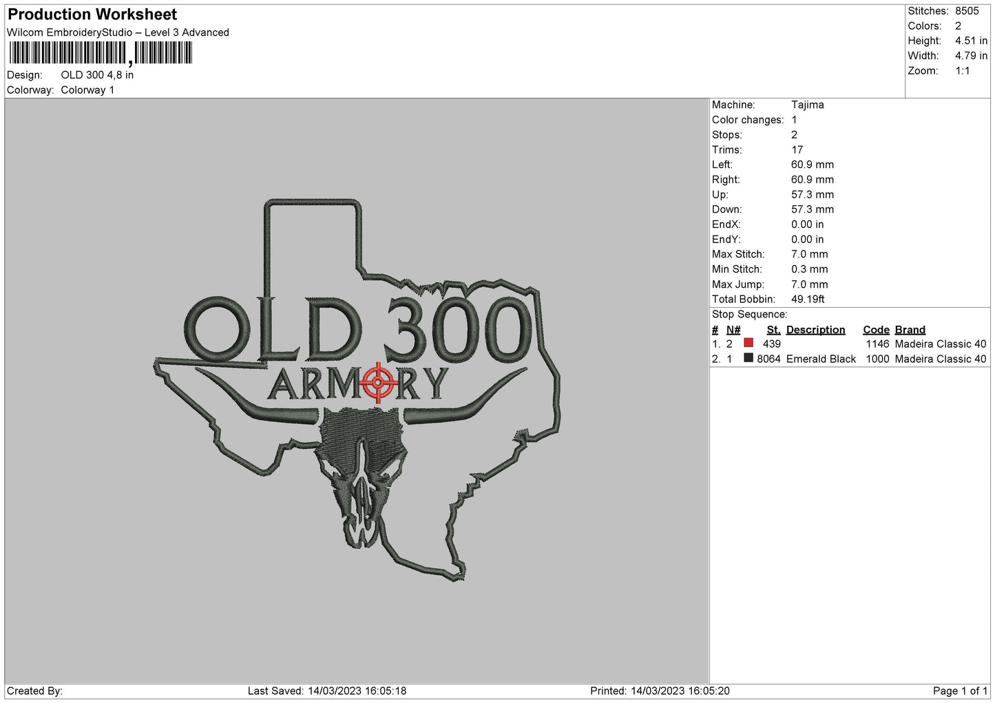 Old300 Embroidery File 6 sizes
