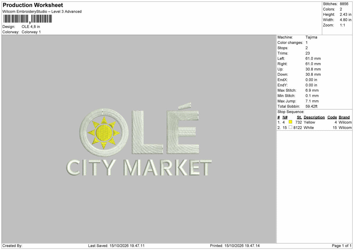 Ole Text Embroidery Machine Design File 6 sizes