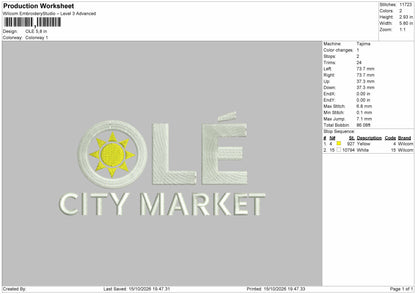Ole Text Embroidery Machine Design File 6 sizes