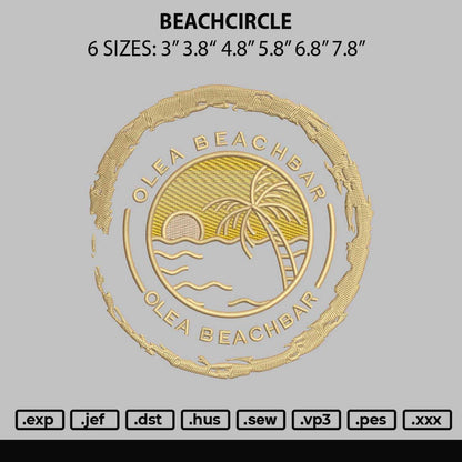 Beachcircle Embroidery File 6 sizes
