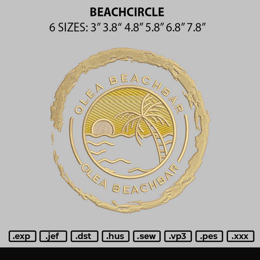Beachcircle Embroidery File 6 sizes