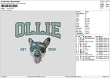 Ollie Dog Embroidery File 6 sizes