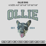 Ollie Dog Embroidery File 6 sizes