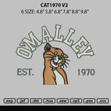 Cat1970 V2 Embroidery File 6 sizes