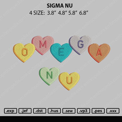 Omega Nu Embroidery File 4 size