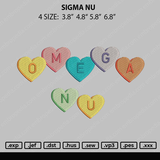 Omega Nu Embroidery File 4 size