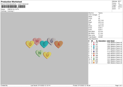 Omega Nu Embroidery File 4 size