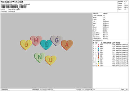 Omega Nu Embroidery File 4 size