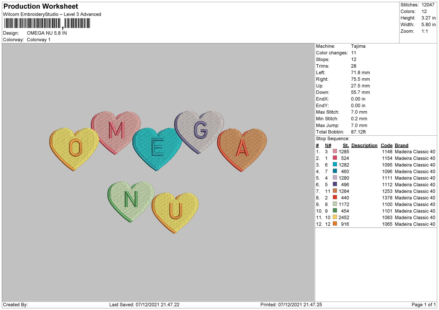 Omega Nu Embroidery File 4 size