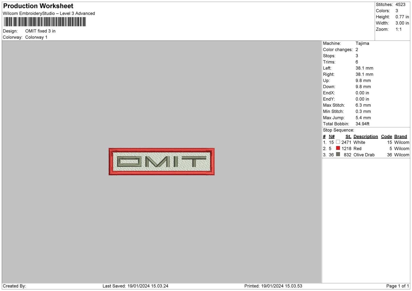 Omit Embroidery File 6 sizes