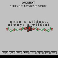 Oncetext Embroidery File 6 sizes