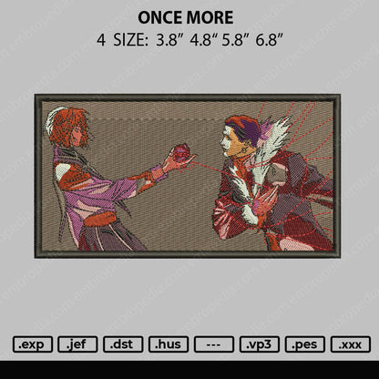 Once More Embroidery File 4 size