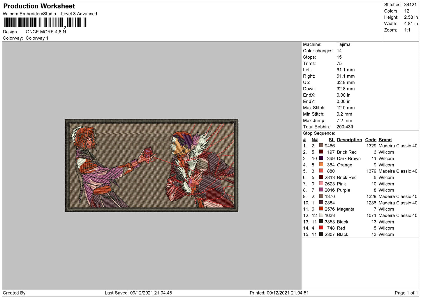 Once More Embroidery File 4 size