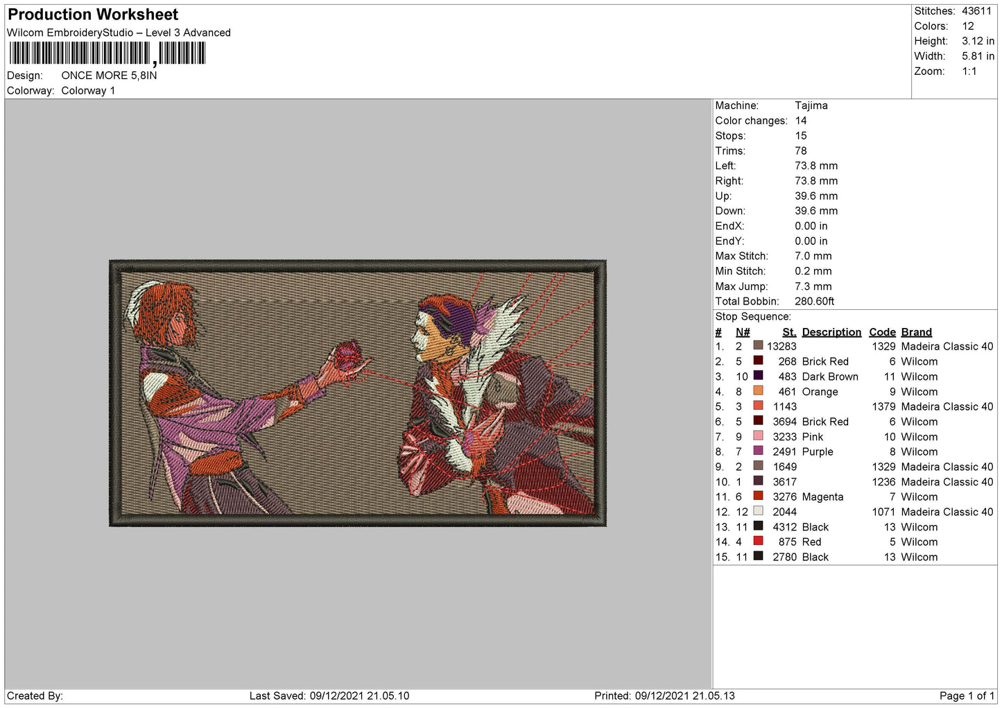 Once More Embroidery File 4 size