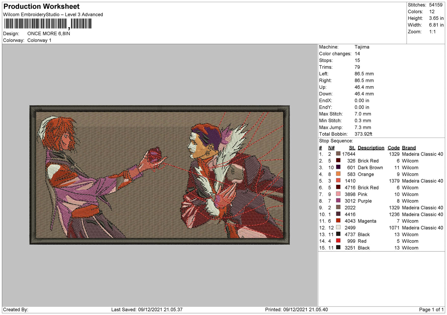 Once More Embroidery File 4 size