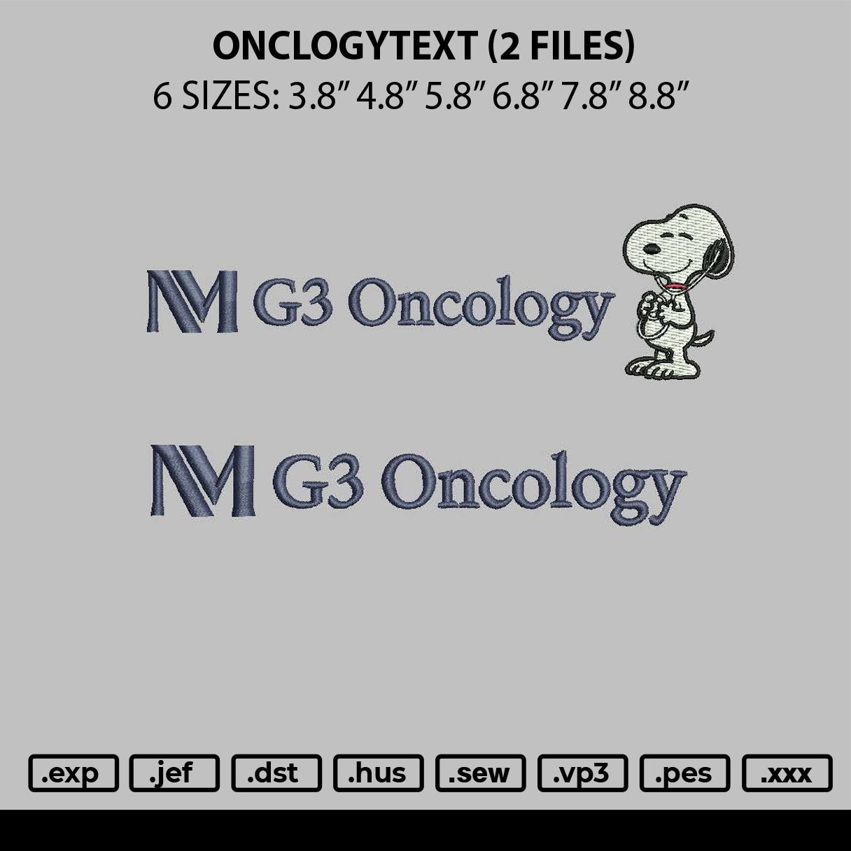 Oncologytext Embroidery 2 Files