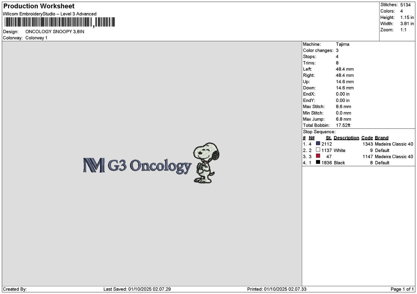 Oncologytext Embroidery 2 Files