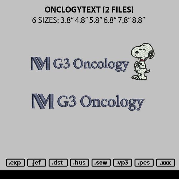 Oncologytext Embroidery 2 Files