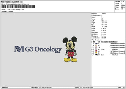 Oncologytext 3110 Embroidery File 6 sizes