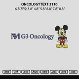 Oncologytext 3110 Embroidery File 6 sizes