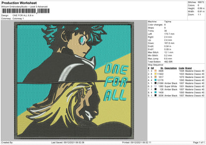 One For All Embroidery File 4 size