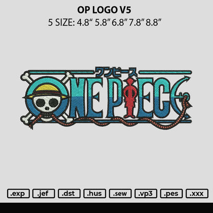 Op Logo V5 Embroidery File 6 sizes