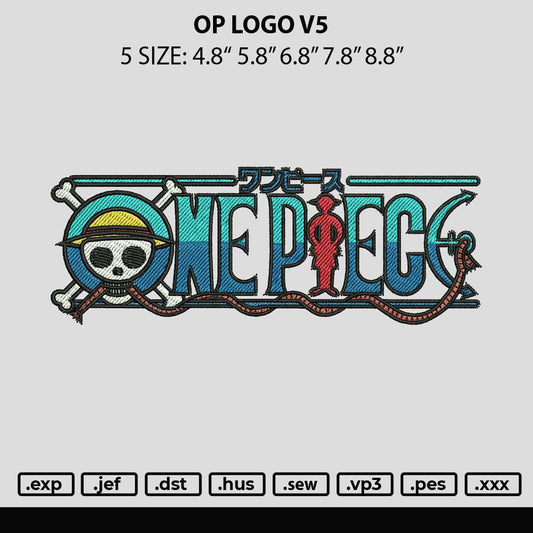 Op Logo V5 Embroidery File 6 sizes