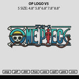 Op Logo V5 Embroidery File 6 sizes