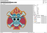 One Piece Embroidery File 4 size