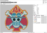 One Piece Embroidery File 4 size