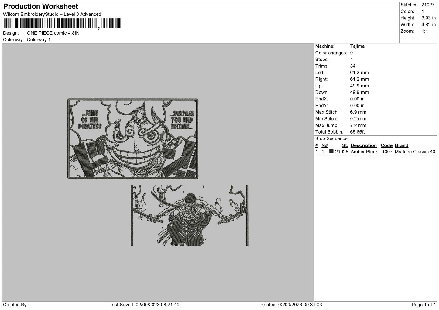 Op Comic Embroidery File 6 sizes