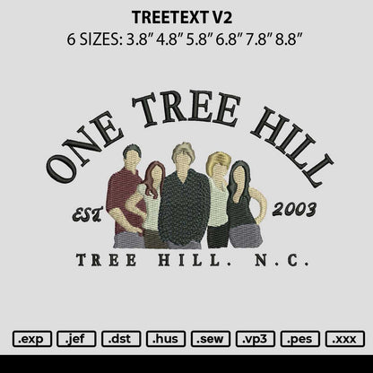 Treetext V2 Embroidery File 6 sizes