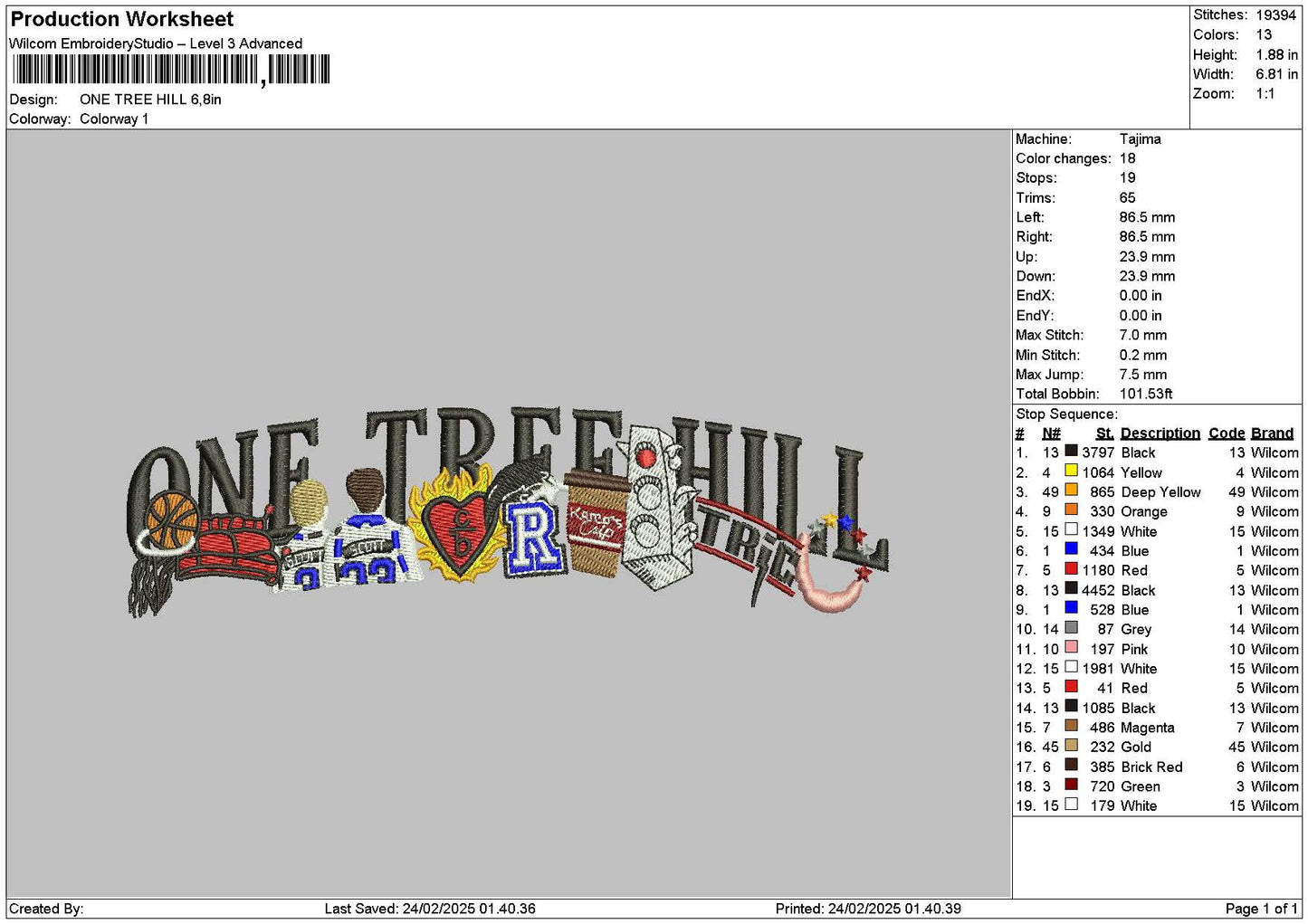 Treetext 02 Embroidery File 6 sizes