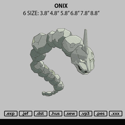 Onix Embroidery File 6 sizes