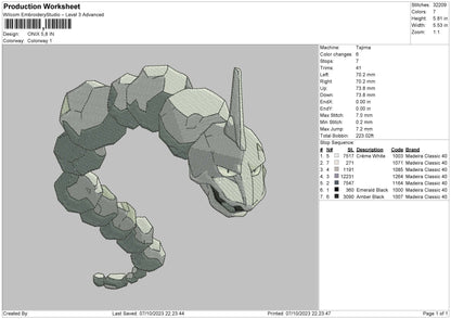 Onix Embroidery File 6 sizes