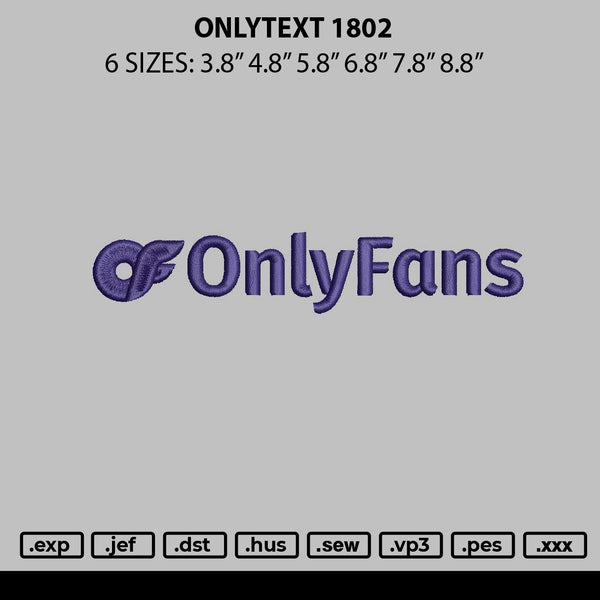 Onlytext Embroidery File 6 sizes