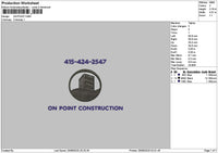 Onpoint Text Embroidery File 6 sizes