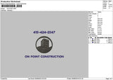 Onpoint Text Embroidery File 6 sizes