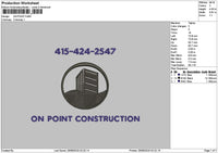 Onpoint Text Embroidery File 6 sizes