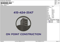 Onpoint Text Embroidery File 6 sizes