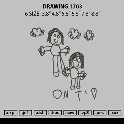 Drawing 1703 Embroidery File 6 sizes