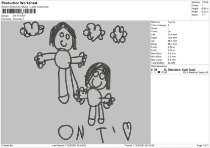 Drawing 1703 Embroidery File 6 sizes
