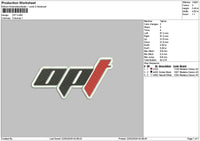 Opt Text Embroidery File 6 sizes