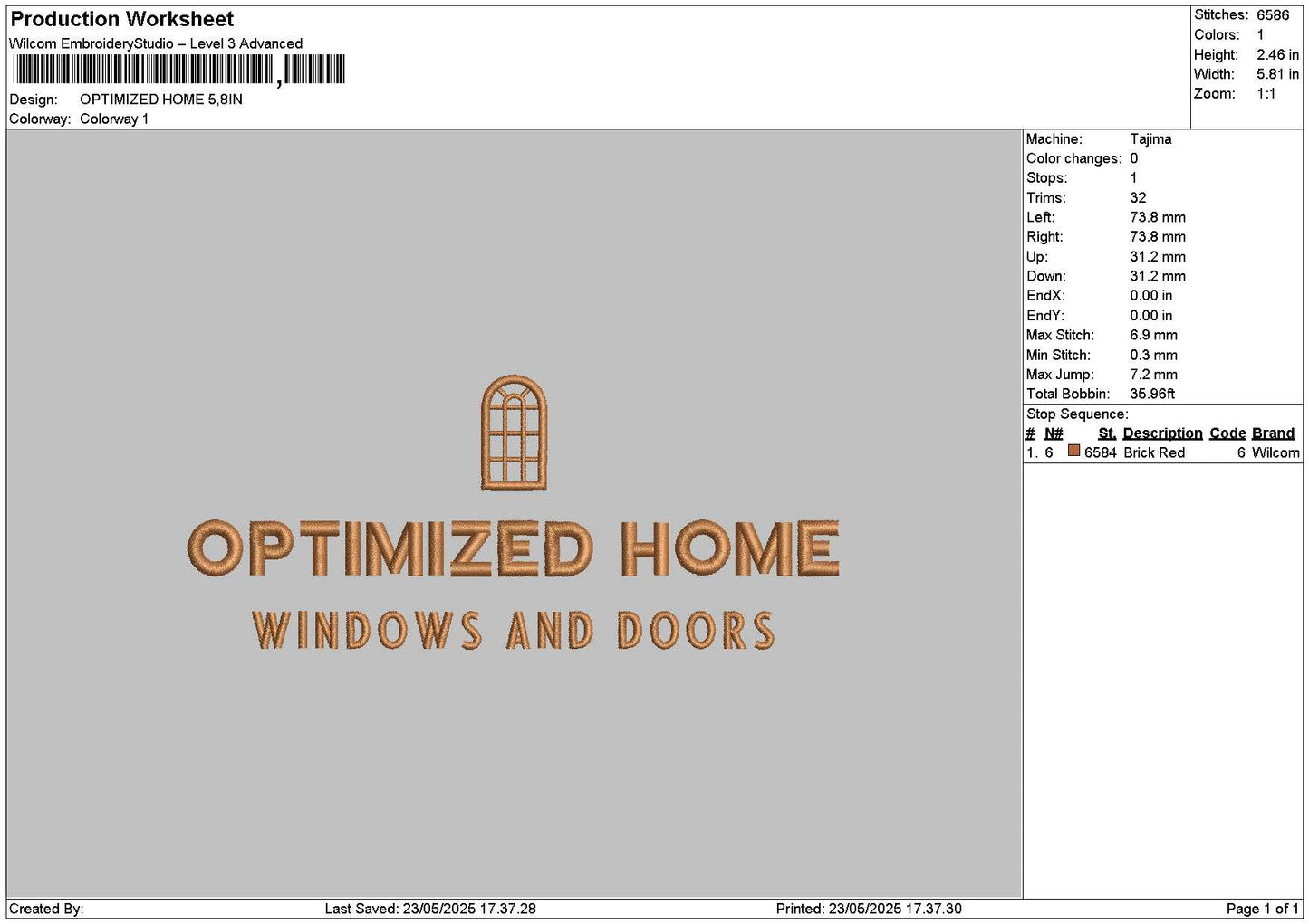 Optimizedtext Embroidery File 6 sizes