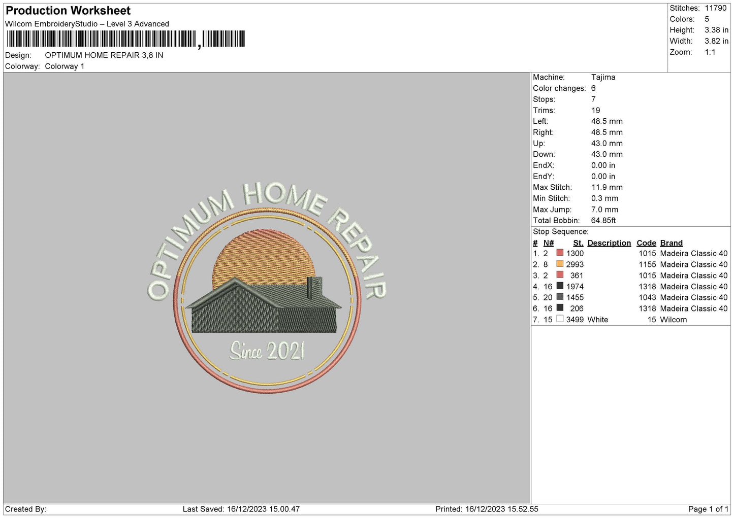 Homecircle Embroidery File 6 sizes