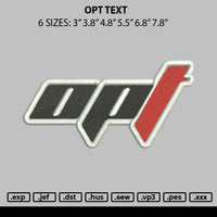 Opt Text Embroidery File 6 sizes